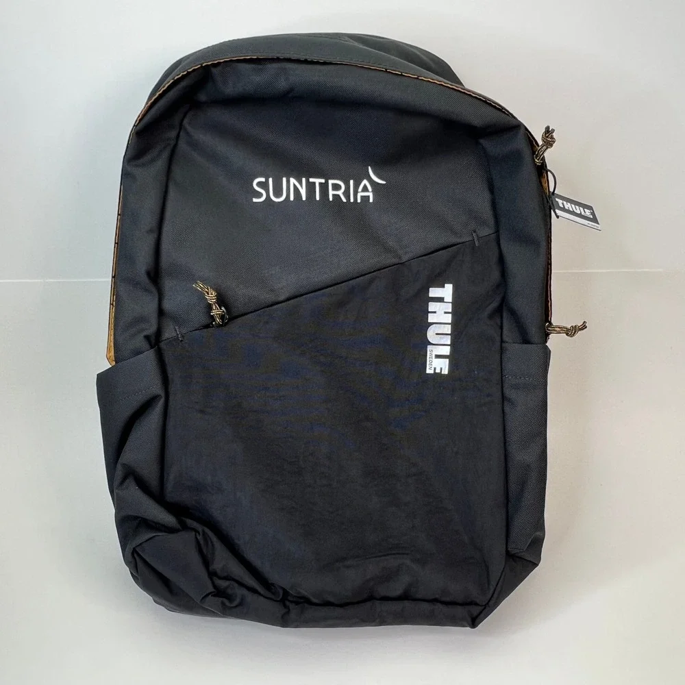 Thule Indago Black Backpack‎ Travel School Laptop Bag Company Logo